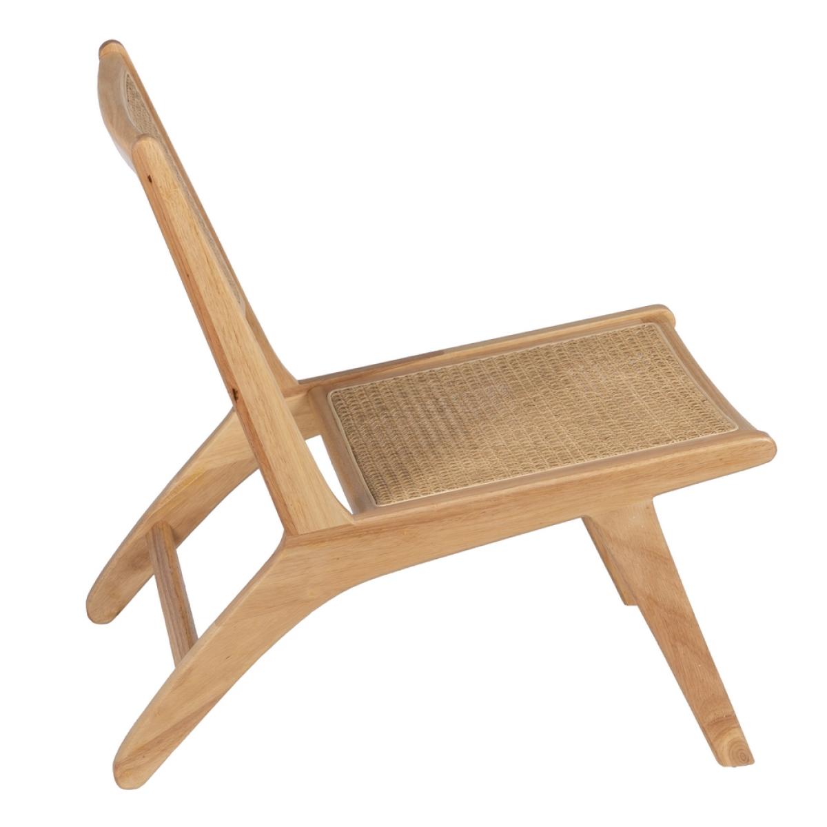 Sillón natural madera-ratán salón 60,50 x 73,50 x 72,50 cm