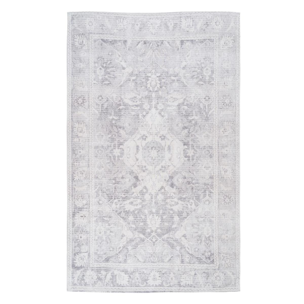 Alfombra gris poliester-algodón 200 x 300 cm