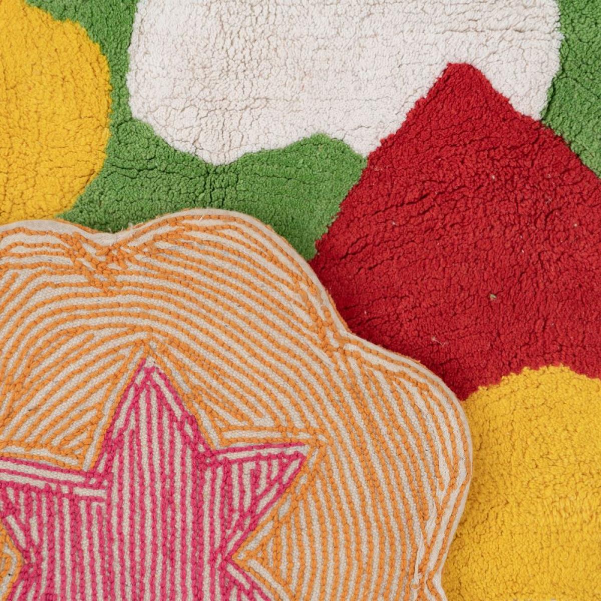 Alfombra flores algodón infantil 150 cm