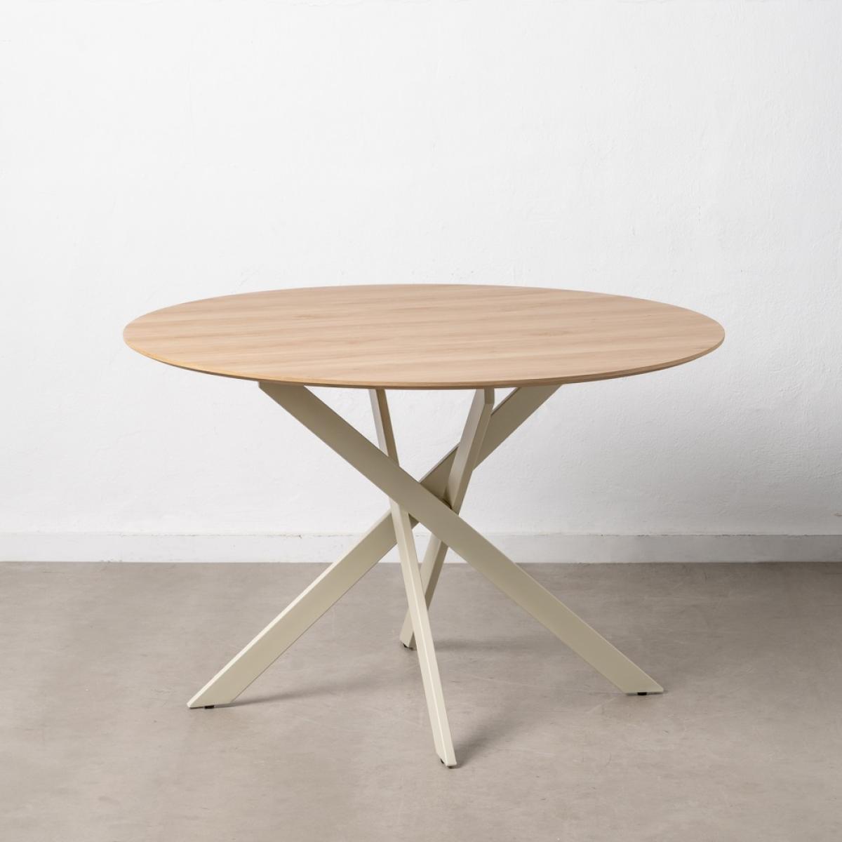 Mesa comedor natural-crema dm-metal 120 x 120 x 75 cm 310608709