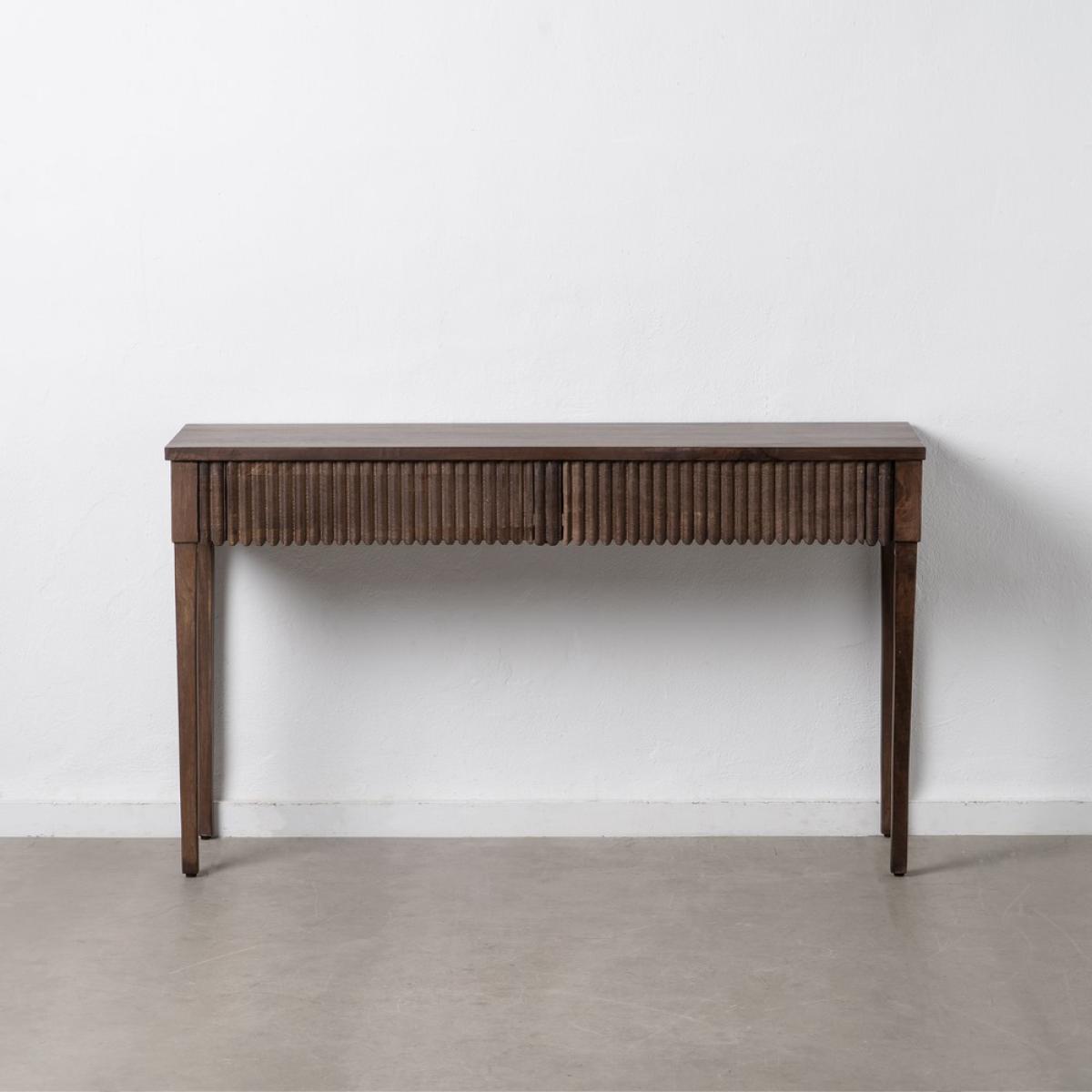 Consola marrón madera-hierro entrada 140 x 42 x 80 cm