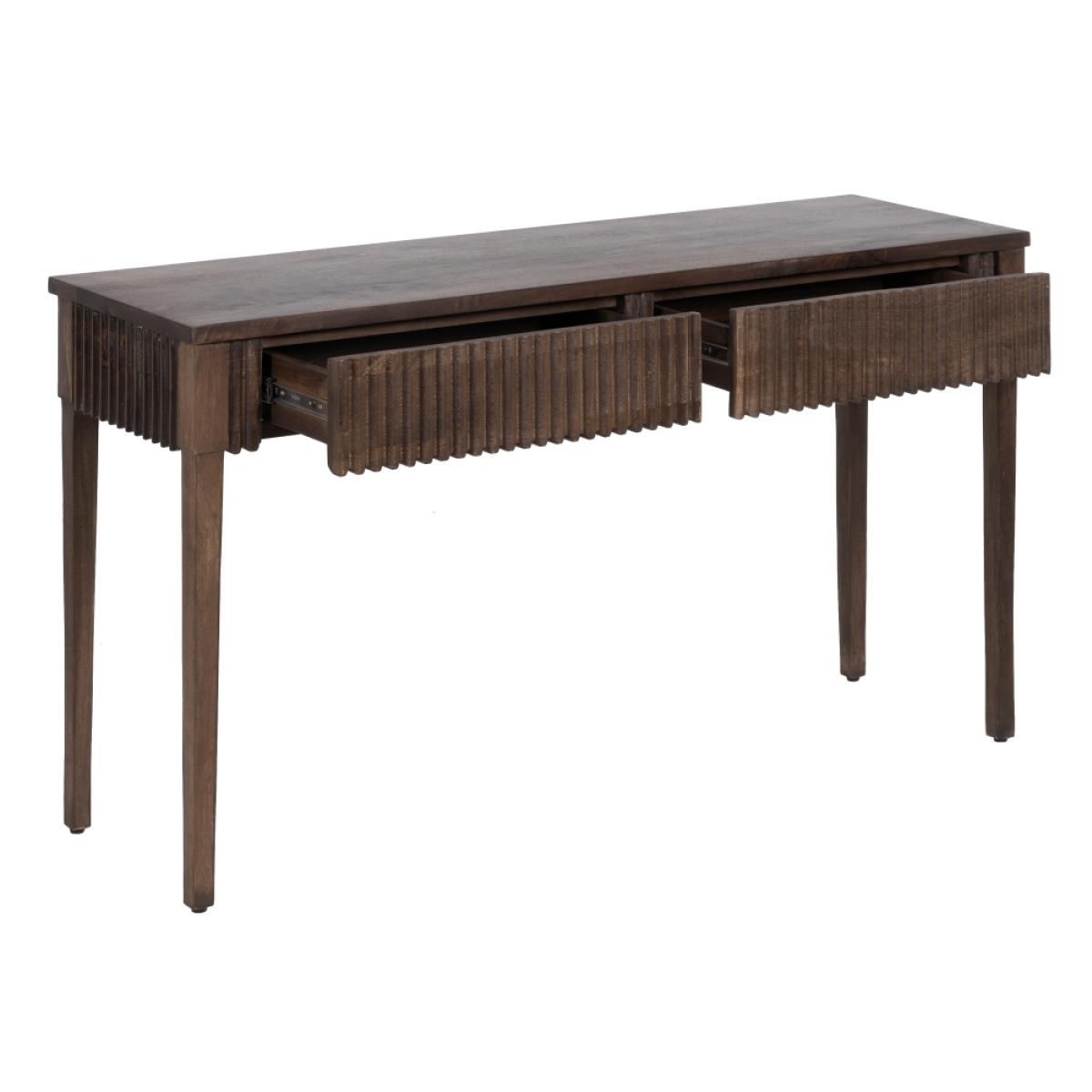 Consola marrón madera-hierro entrada 140 x 42 x 80 cm
