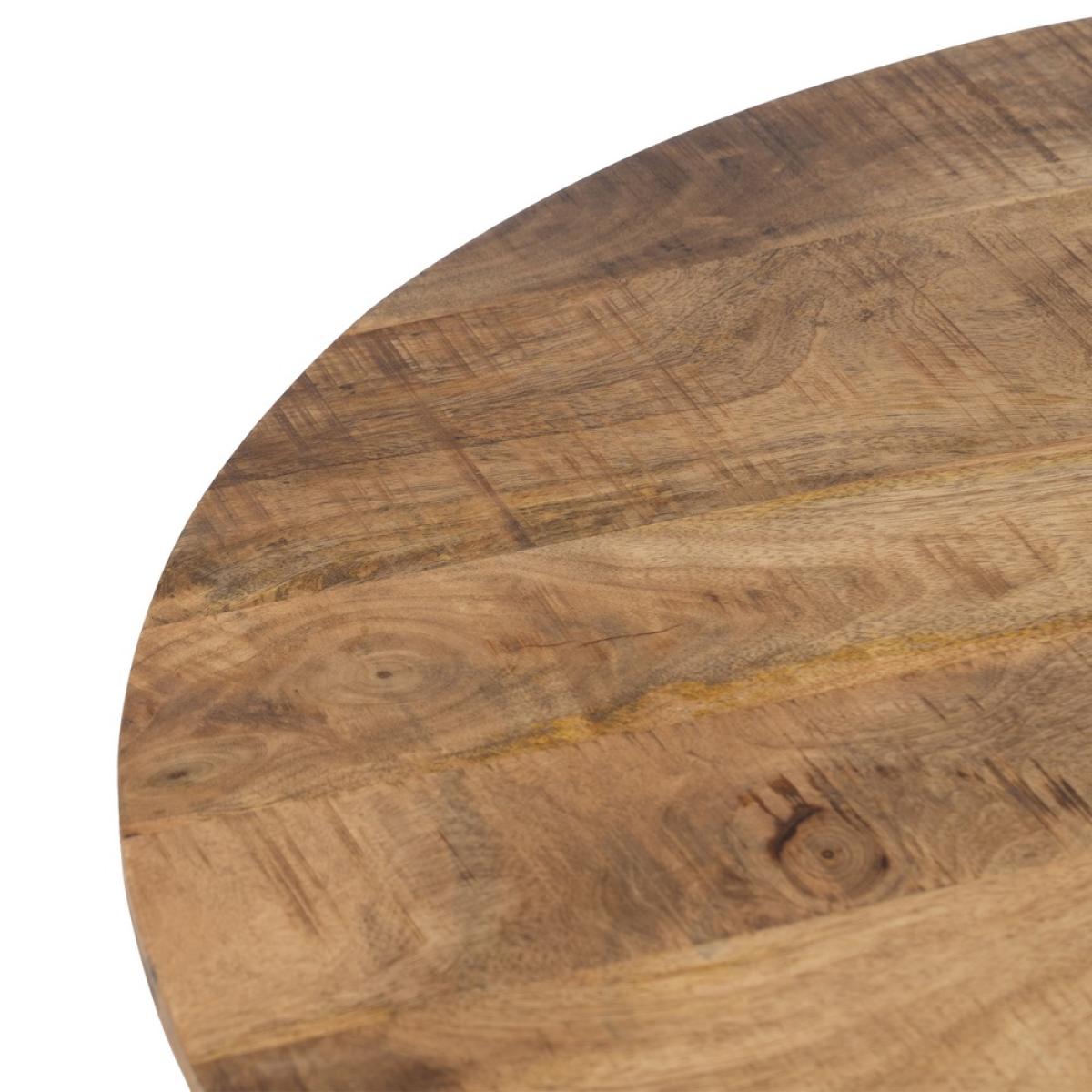 Mesa comedor natural-negro madera-hierro 90 x 90 x 77 cm