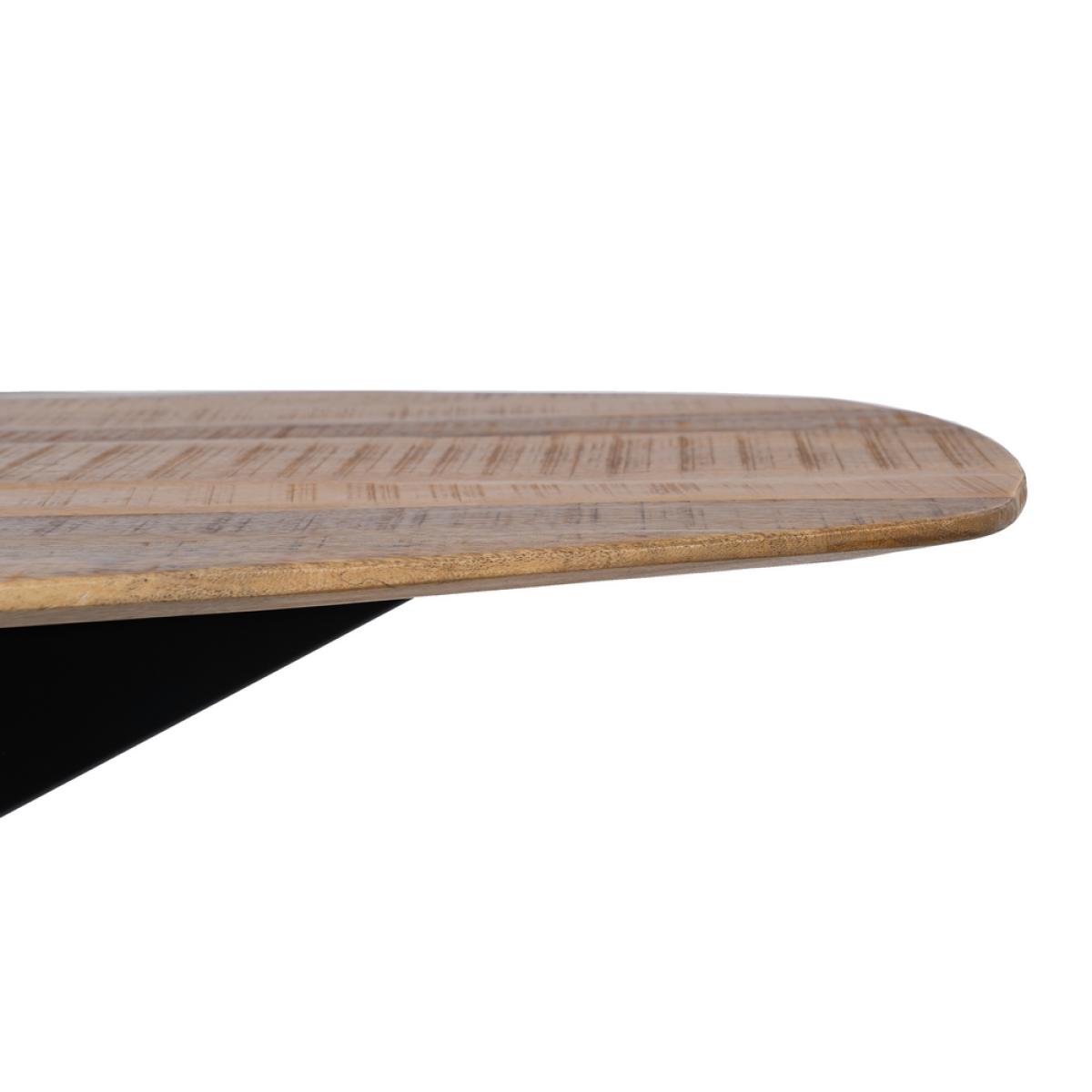 Mesa comedor natural-negro madera-hierro 200 x 100 x 77 cm