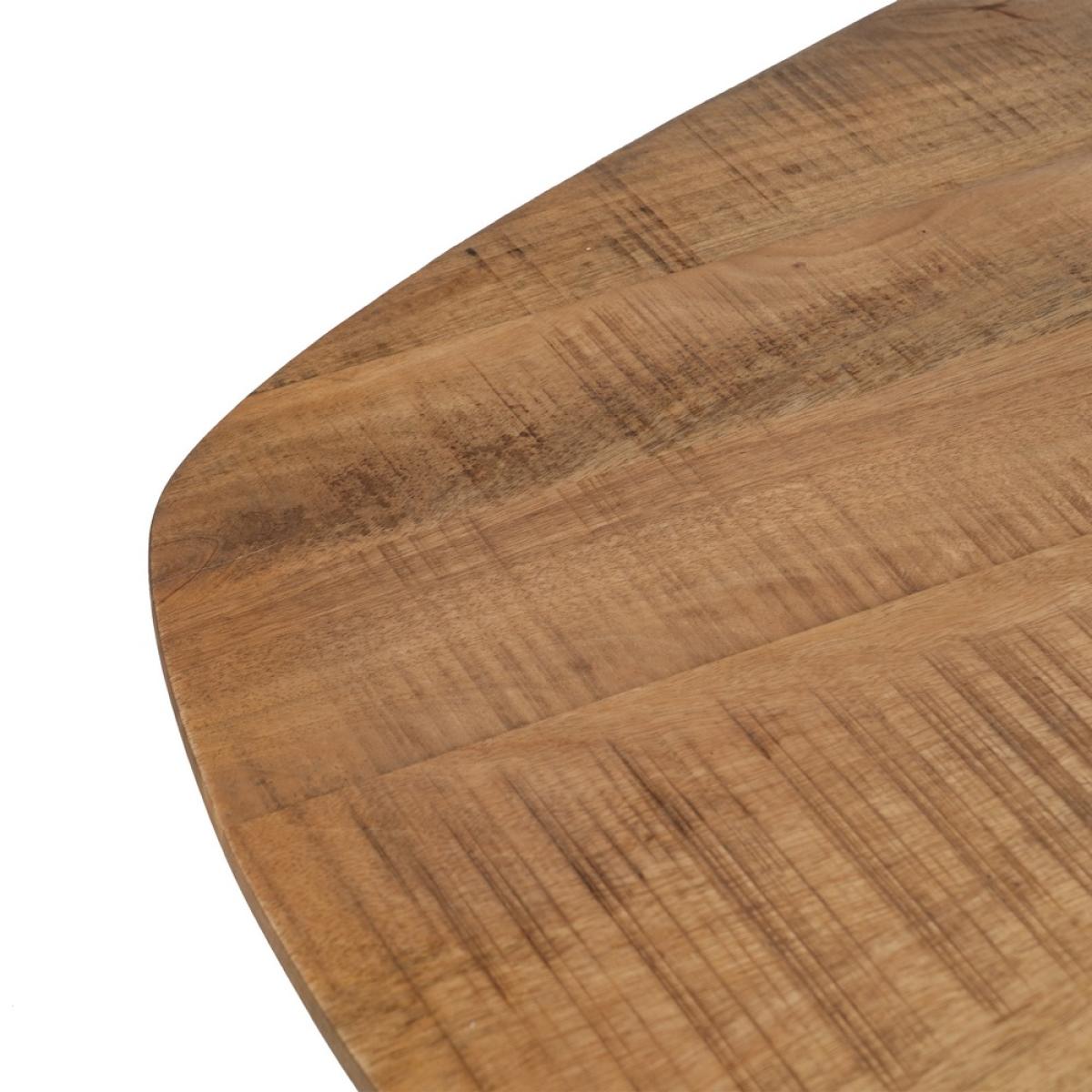 Mesa comedor natural-negro madera-hierro 200 x 100 x 77 cm