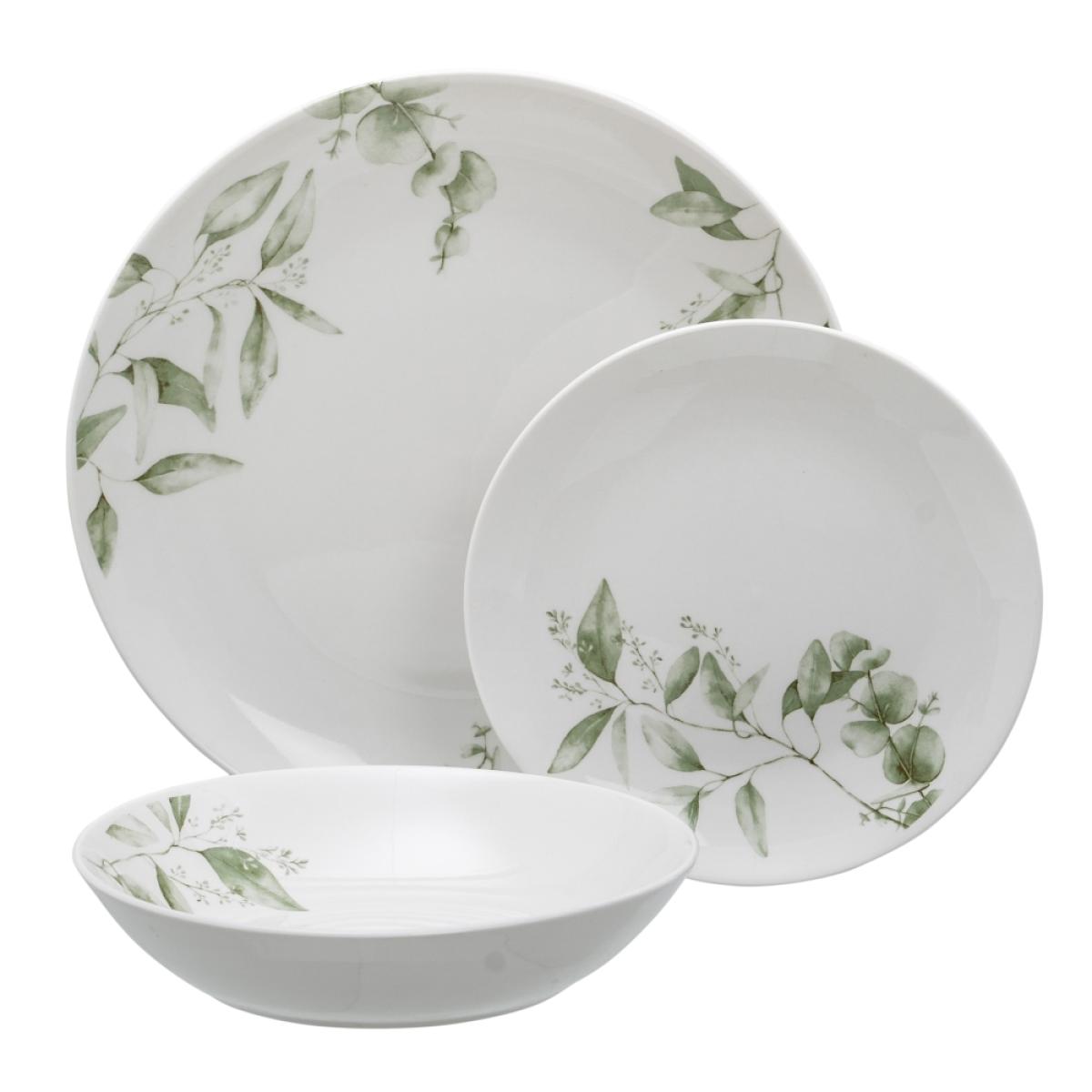 Vajilla 18 piezas hojas porcelana cocina 1 cm 310609041