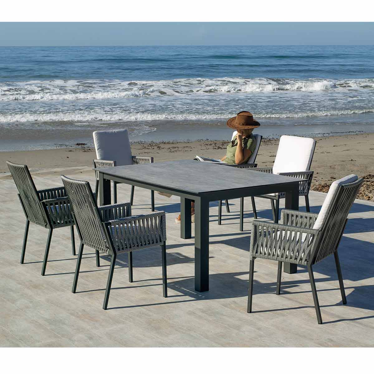 Conjunto para exterior mesa ZUFER y 6 sillas SIDER 