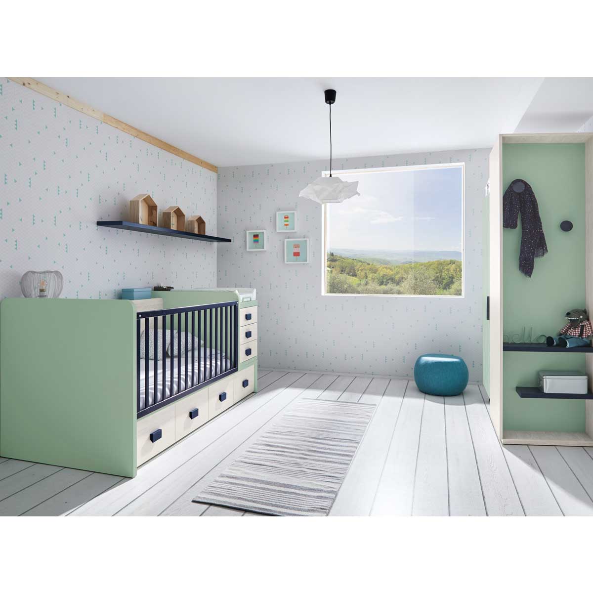 Cuna convertible + armario BUNNY 74