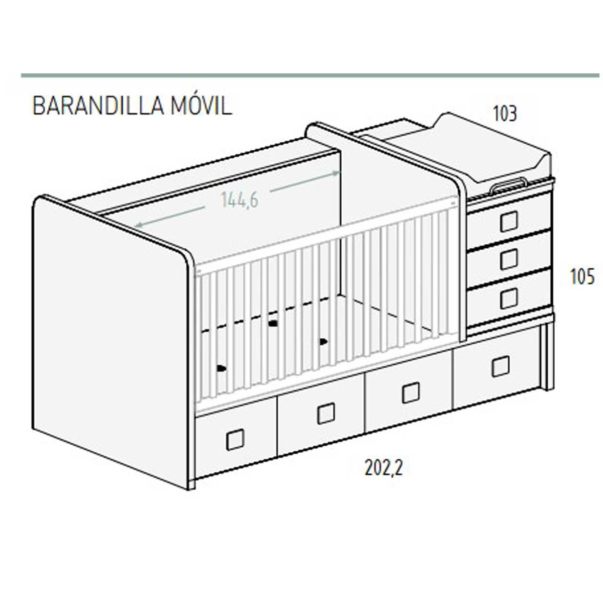 Cuna convertible + armario BUNNY 74