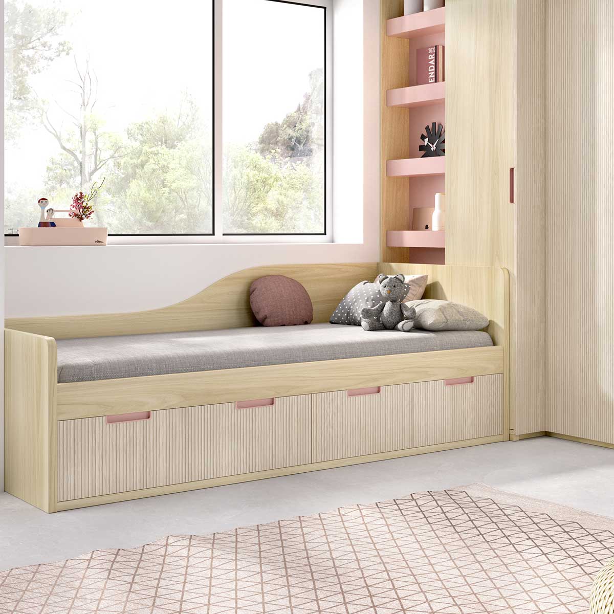 Cama nido con respaldo KISLA 206