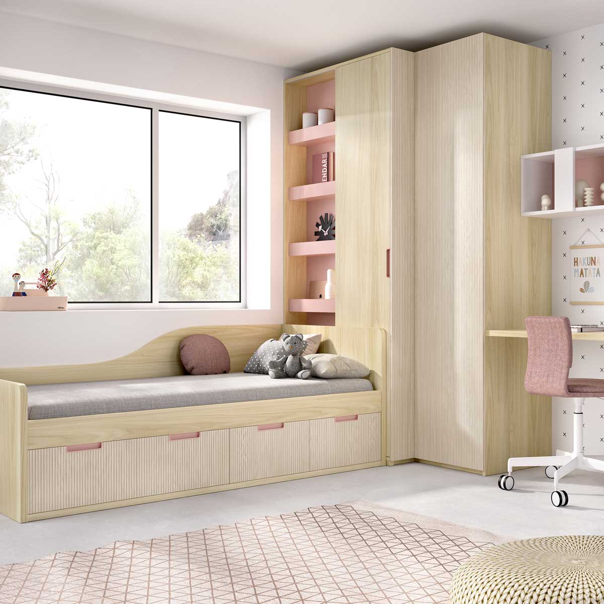 Cama nido con respaldo KISLA 206