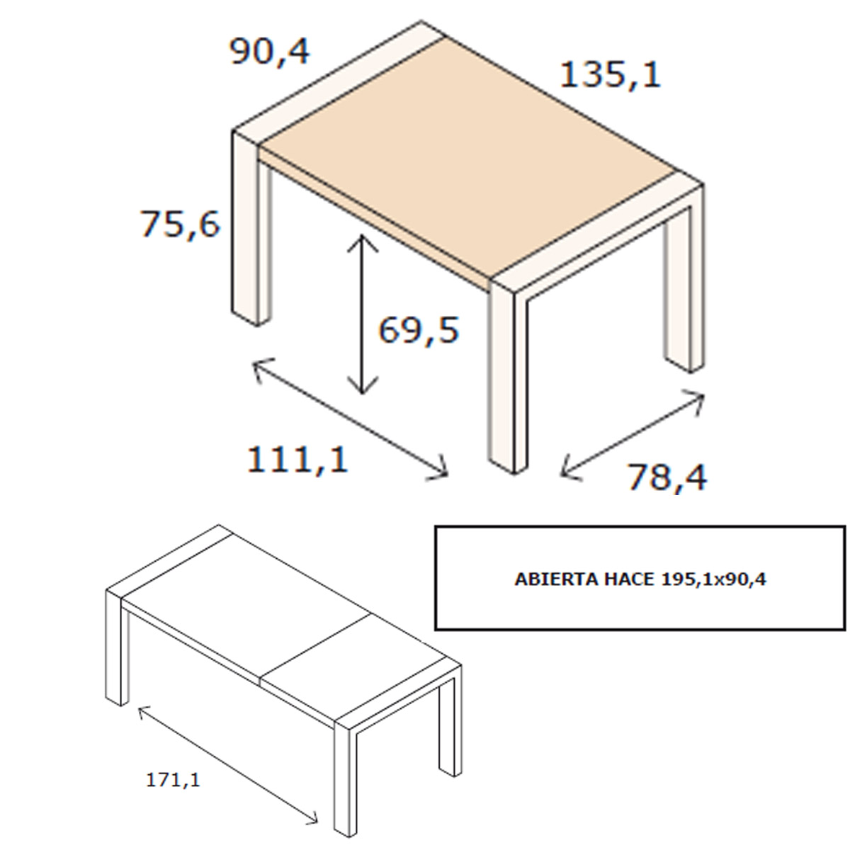 Mesa comedor extensible KALAN 544