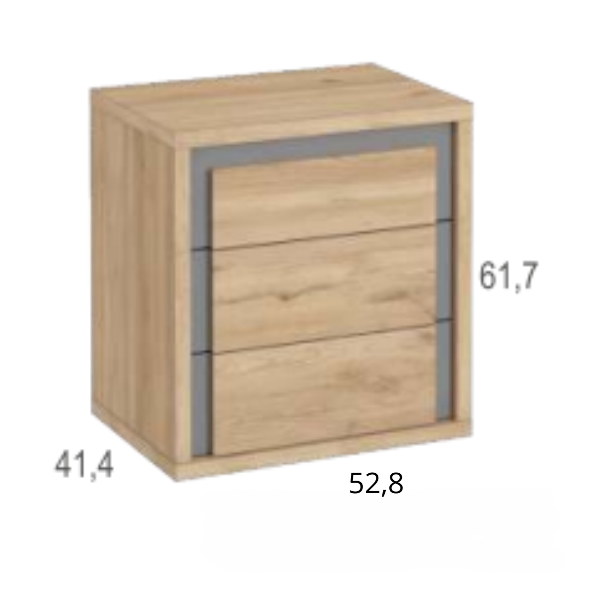 Cabecero y 2 mesitas de 3 cajones con caja de cristal JAIDEN 03