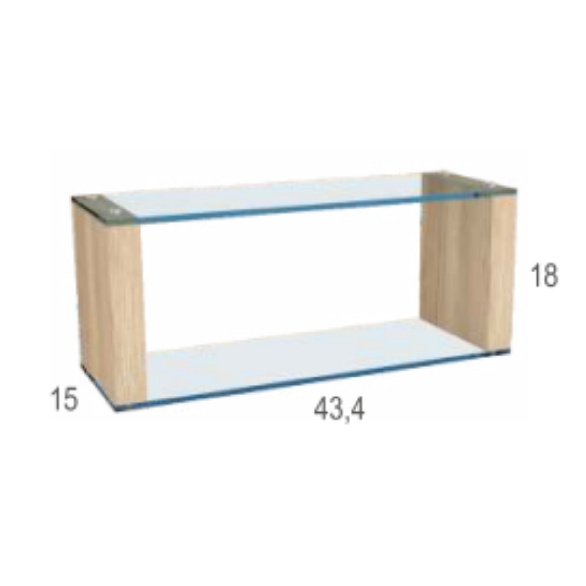 Cabecero y 2 mesitas de 3 cajones con caja de cristal JAIDEN 03