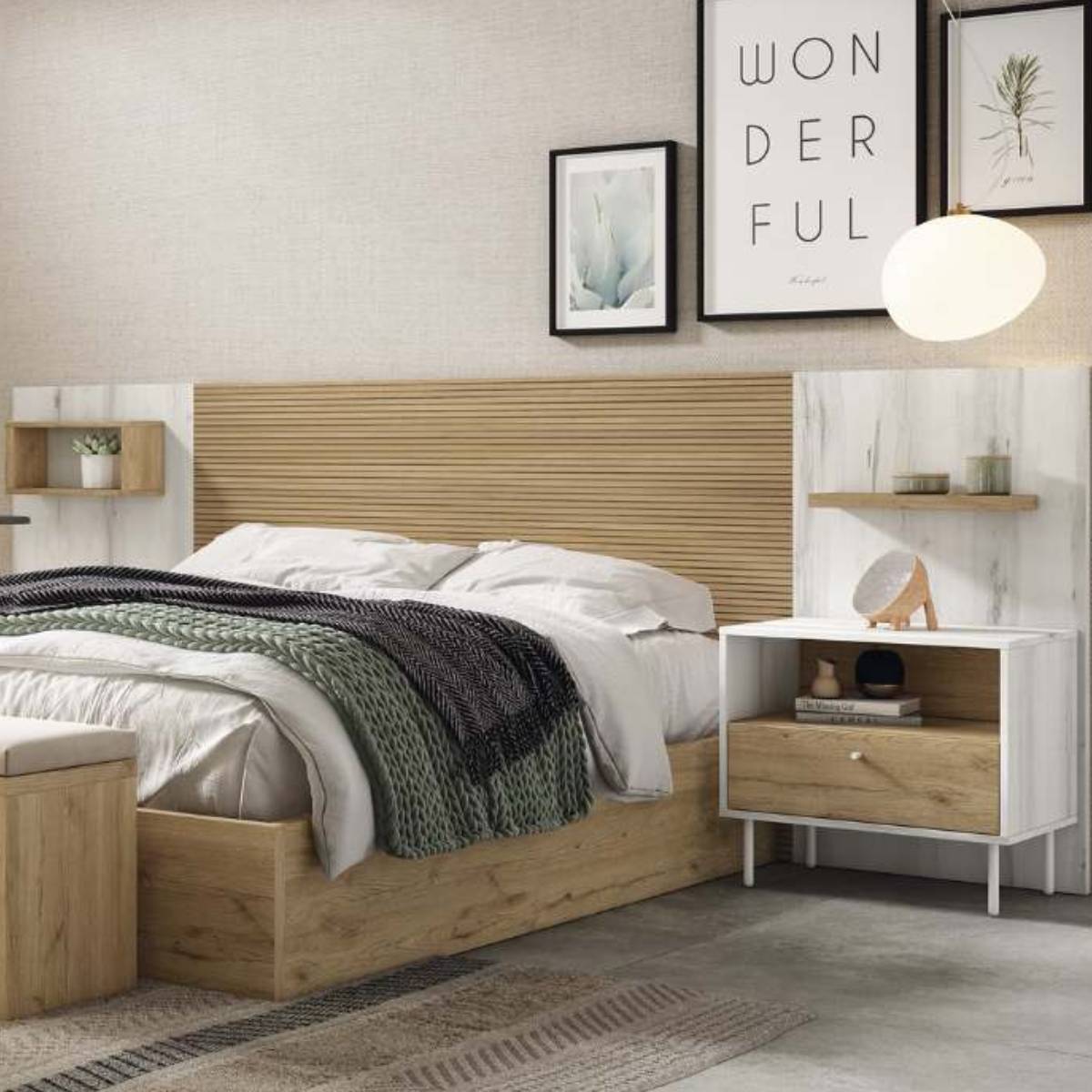 Cabecero y 2 mesitas JAIDEN 21