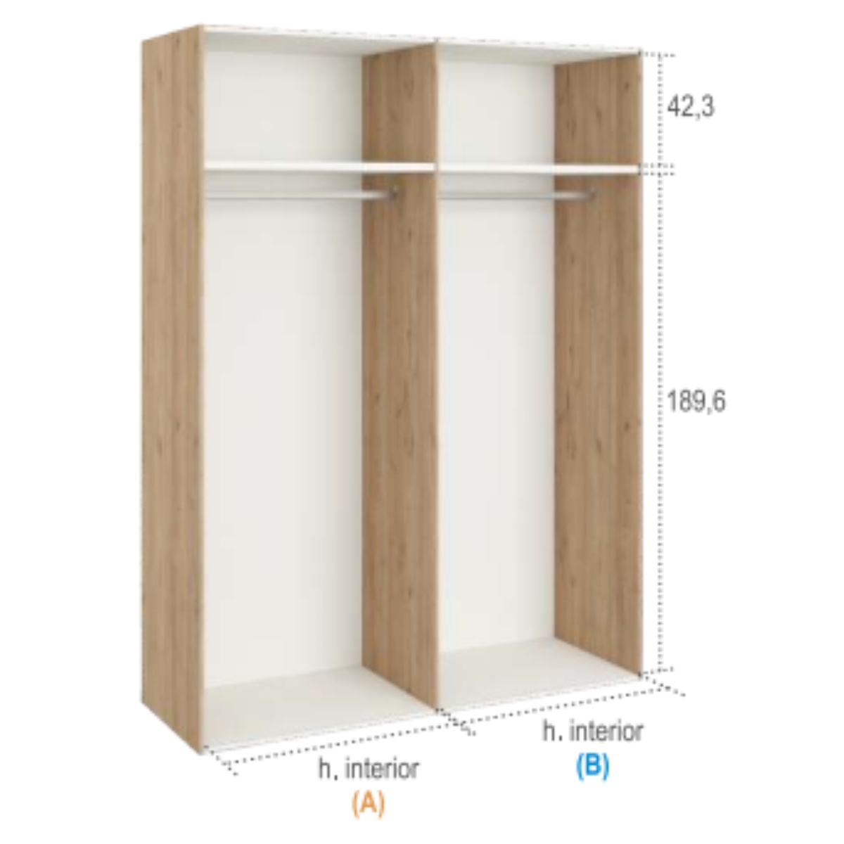 Armario 4 puertas batientes JAIDEN A21