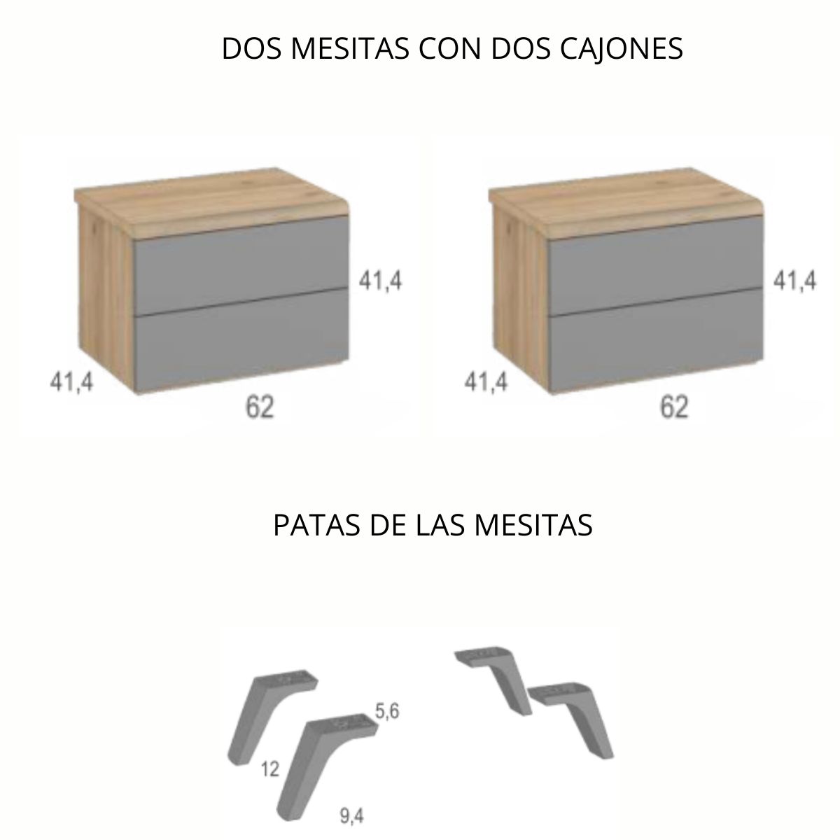 Cabecero y 2 mesitas JAIDEN 22