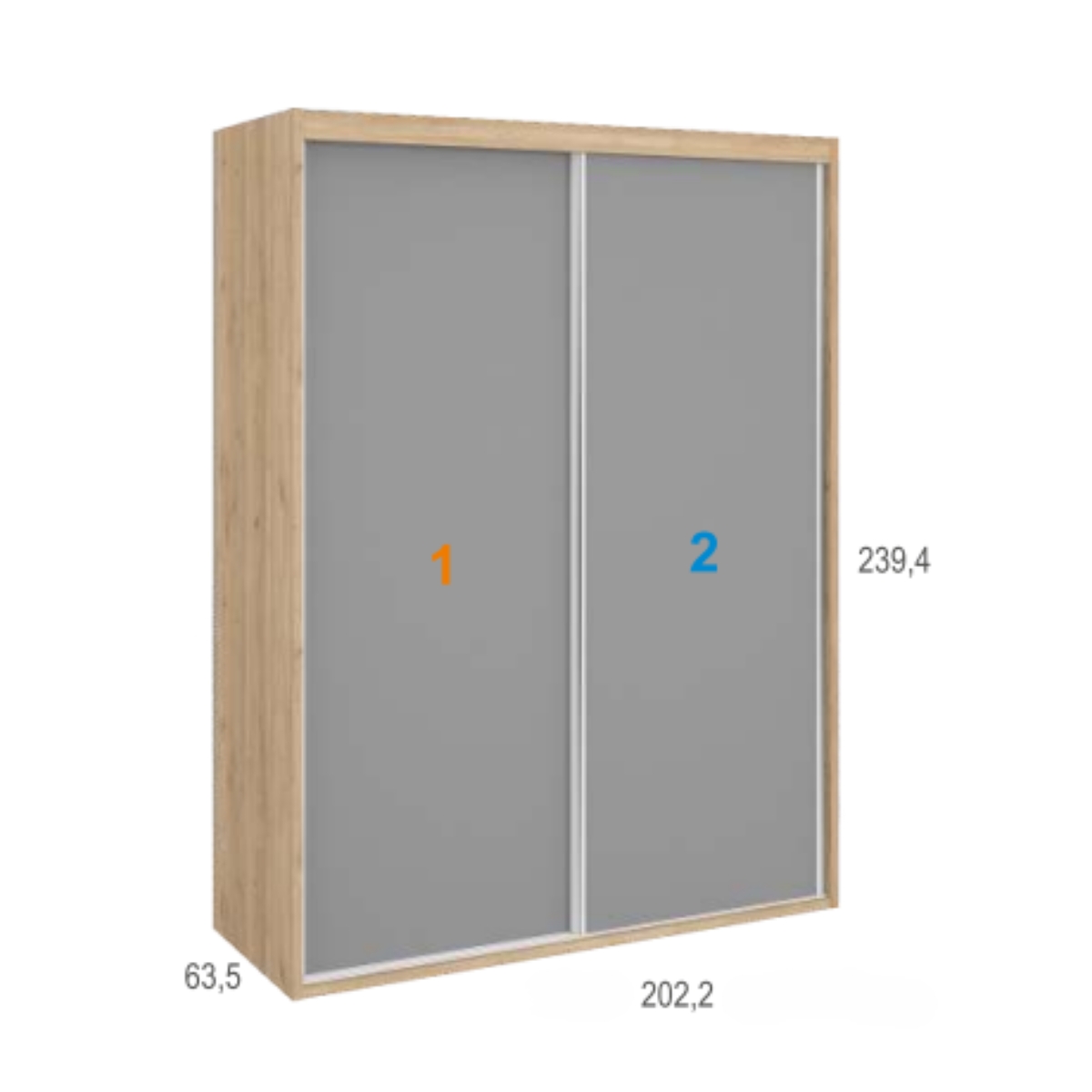 Armario de 2 puertas correderas JAIDEN A06