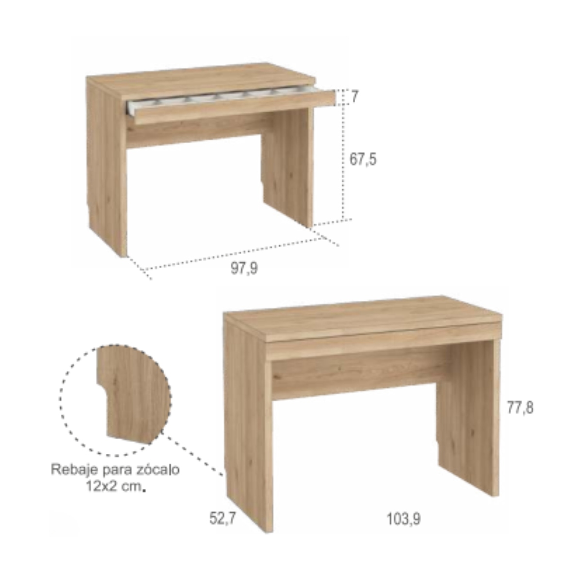 Escritorio-tocador con cajón JAIDEN 16