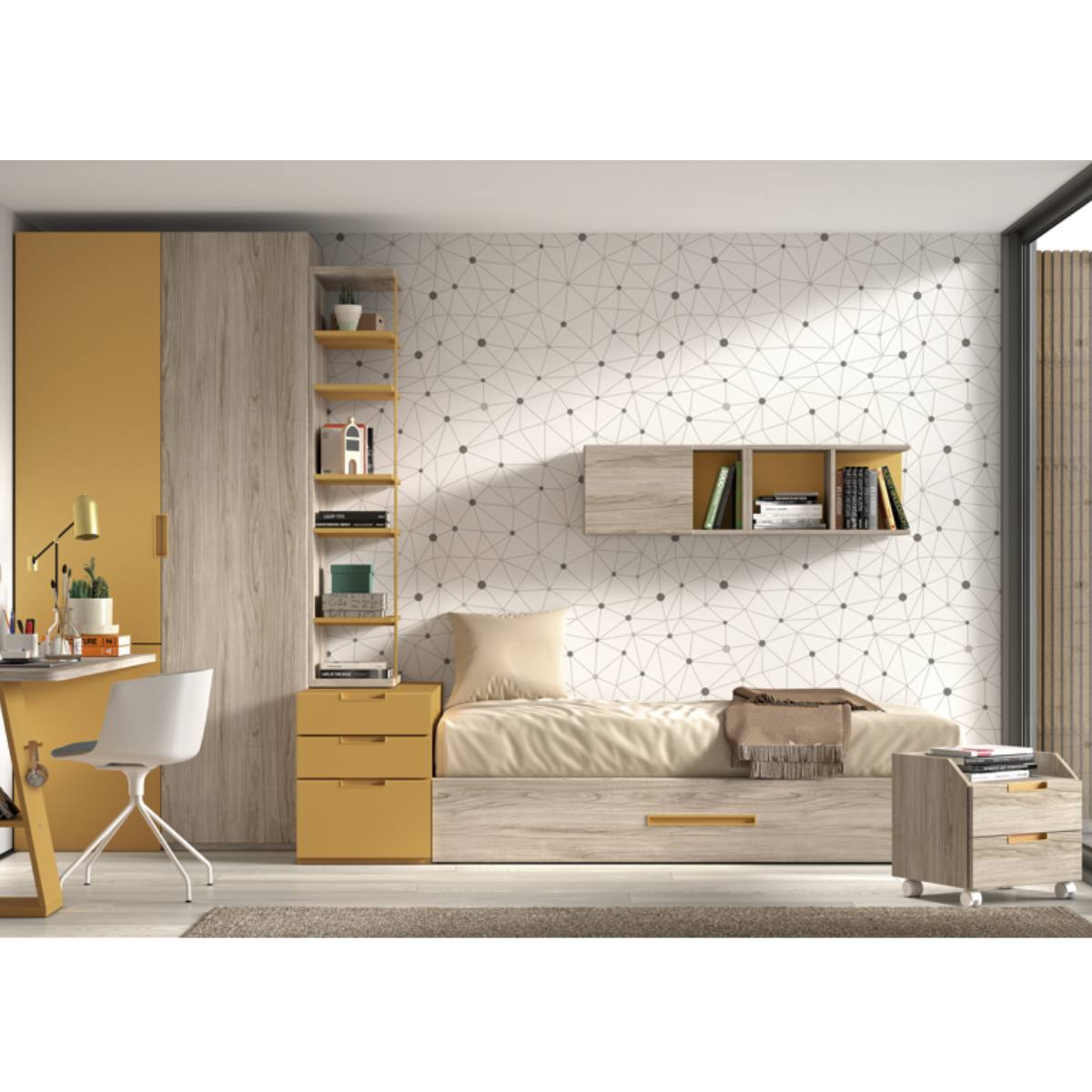 Cama nido con somier de arrastre DUSER 155