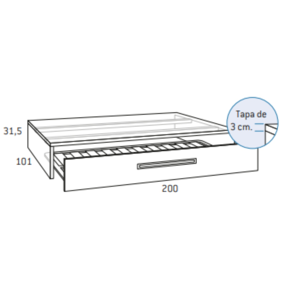 Cama nido con somier de arrastre DUSER 155
