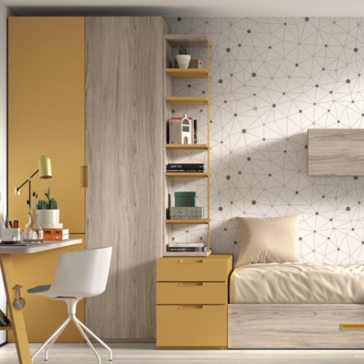 Armario 2 puertas con cajones y barra de colgar DUSER 155