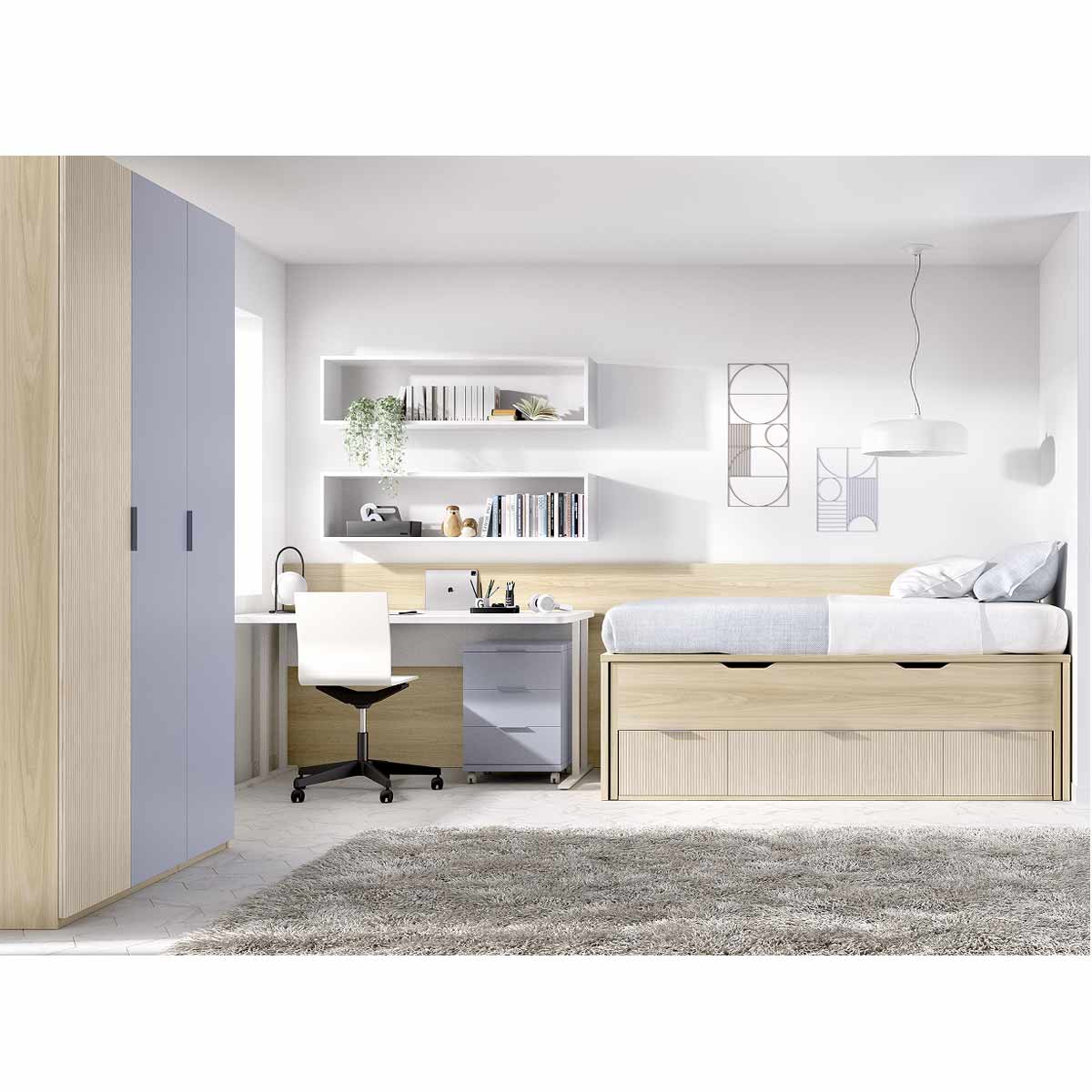 Compacto 2 camas KISLA 110