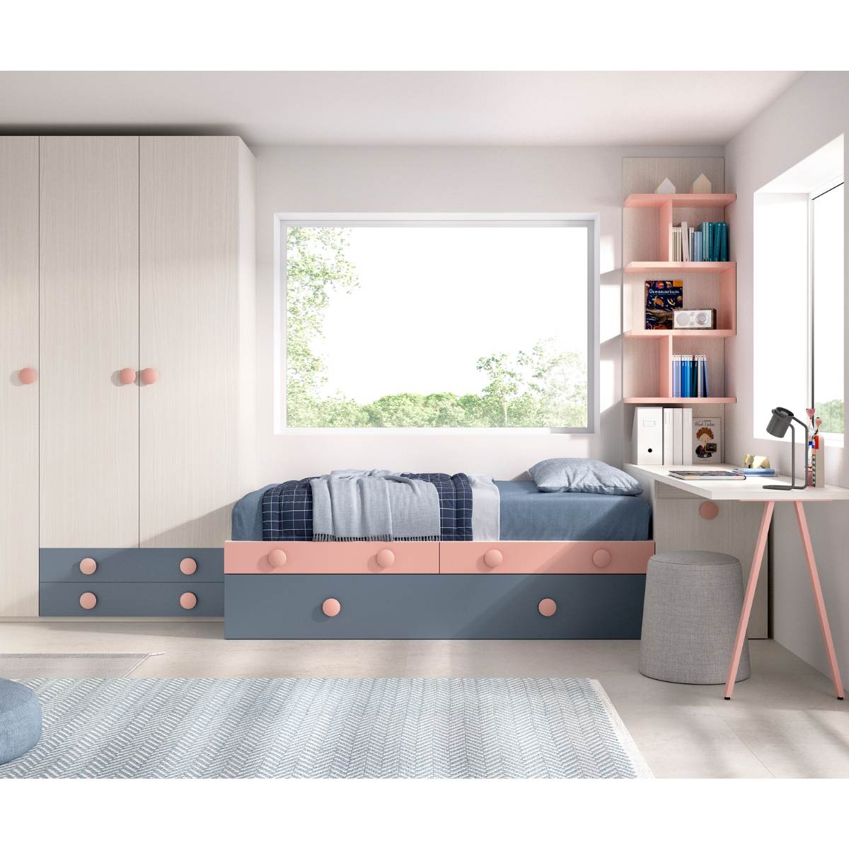 Cama nido con arrastre y 4 cajones SYDOR 216