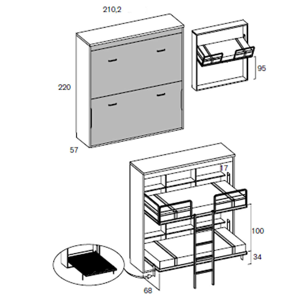 Litera abatible horizontal SYDOR 412