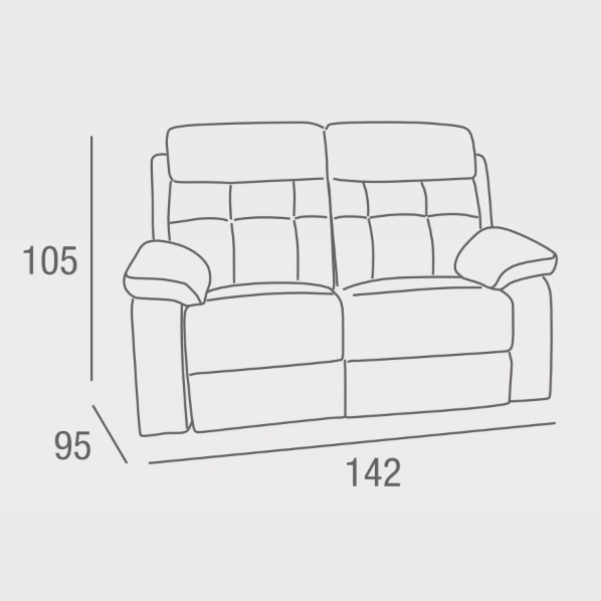 Sofá relax manual 2 plazas AMBERES