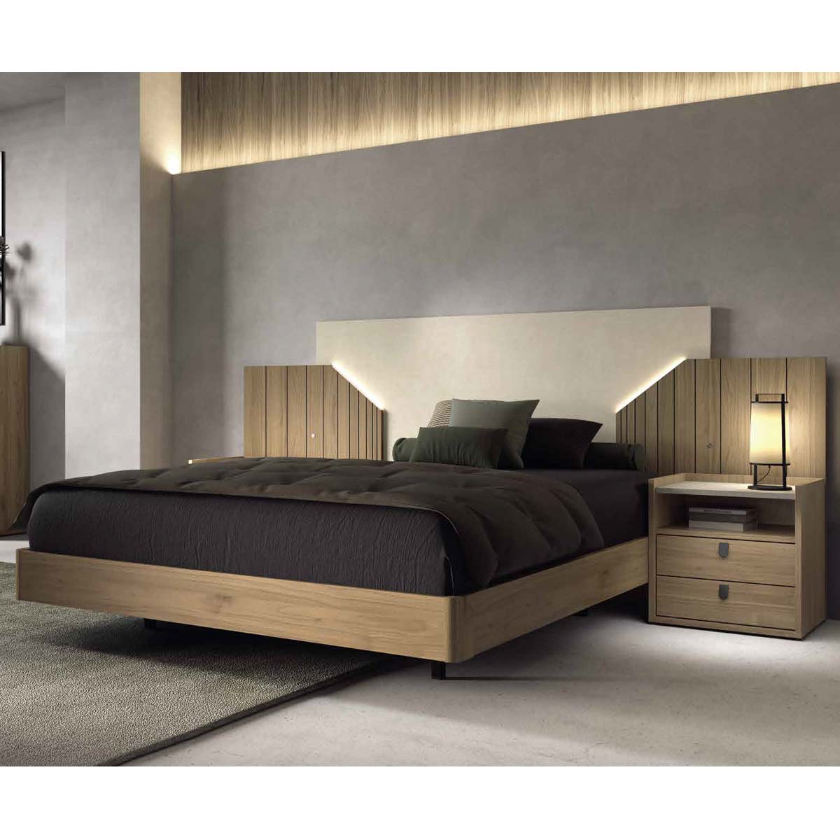 Cama y 2 mesitas MOKAI 01