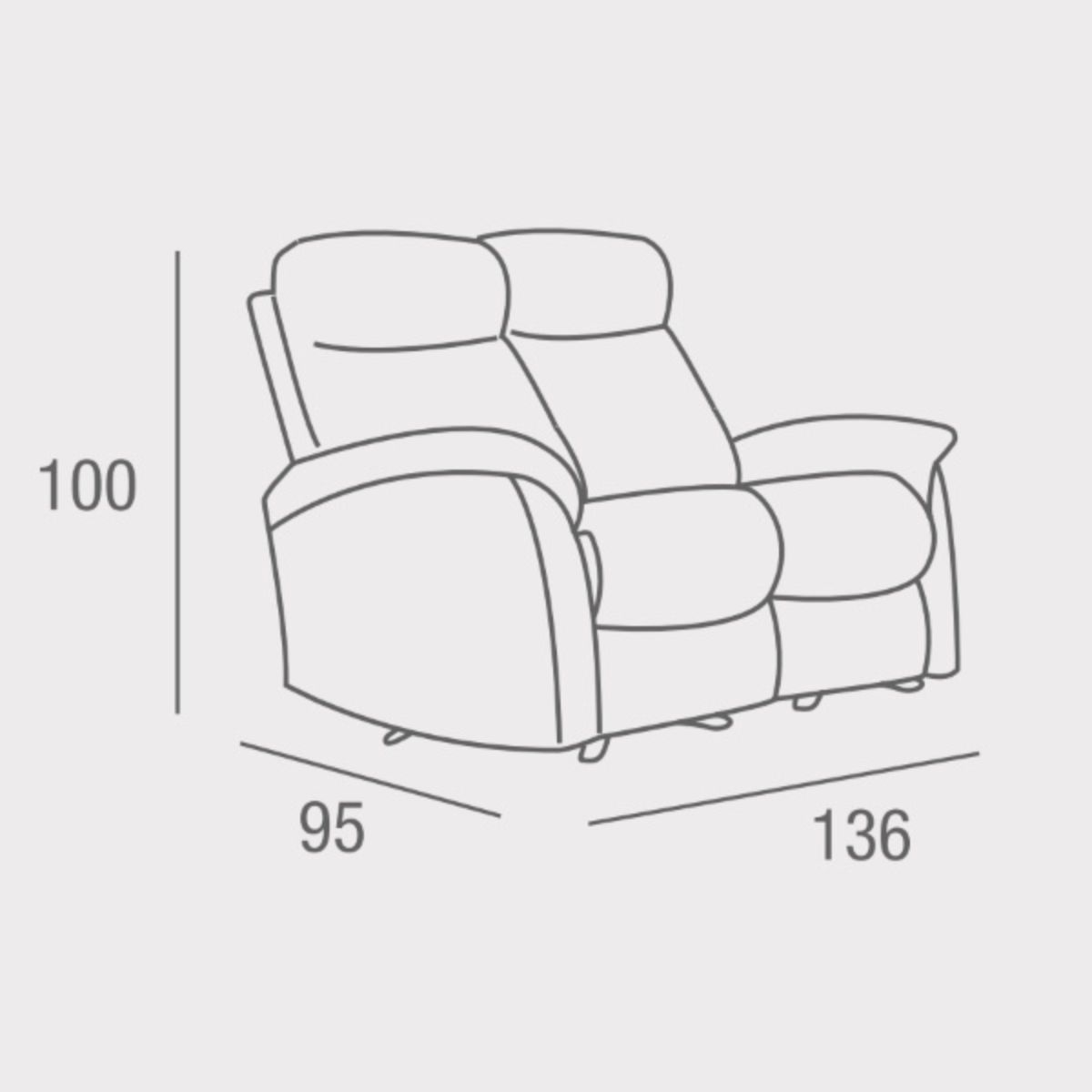 Sofá 2 plazas relax NAPOLES