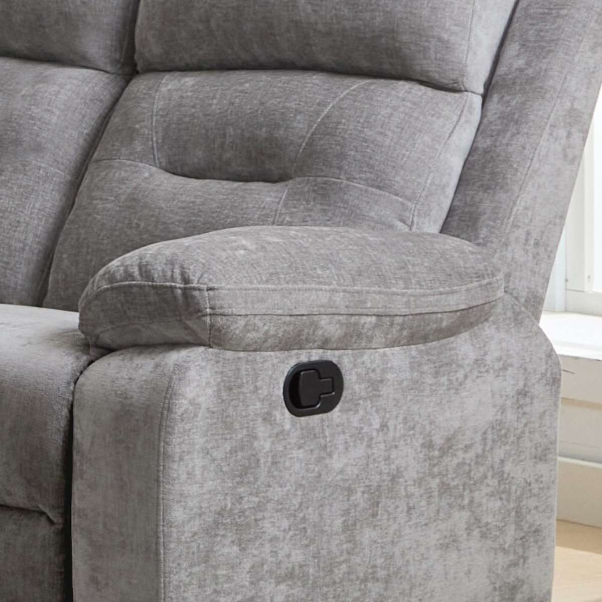 Sofa 2 plazas relax manual tela gris modelo EVERLY 