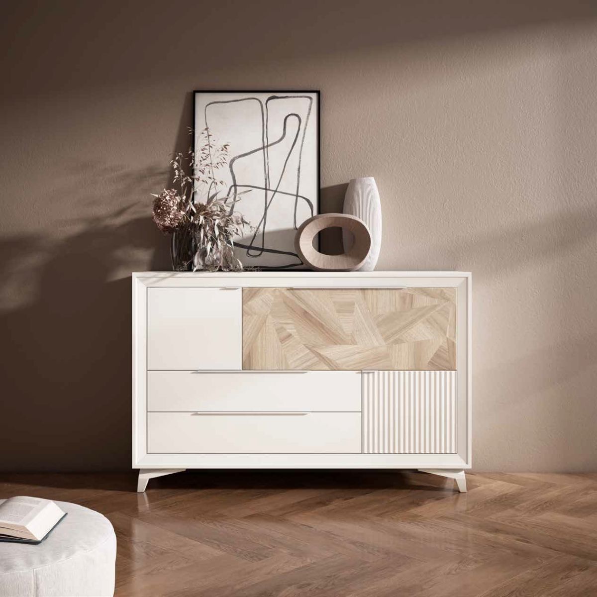 Aparador 2 puertas, 1 puerta abatible y 2 cajones KONECT 25 