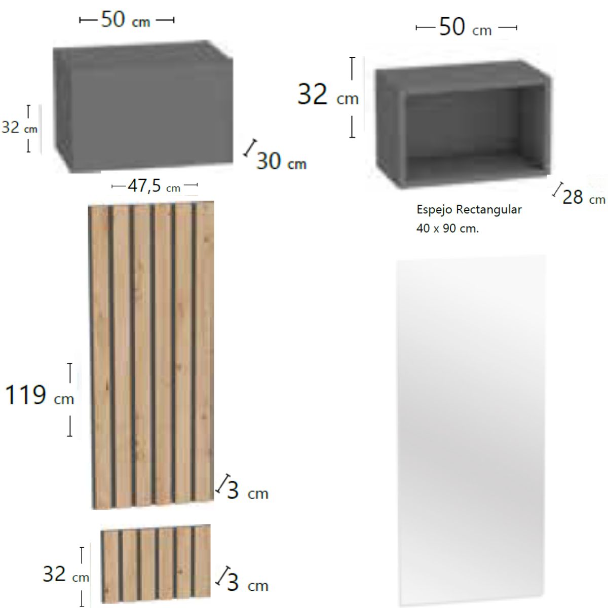 Recibidor de 100 cm 202