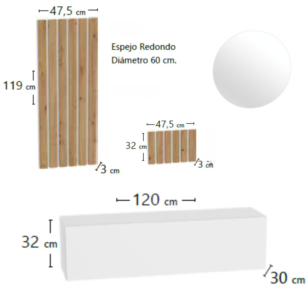 Recibidor de 120 cm 203