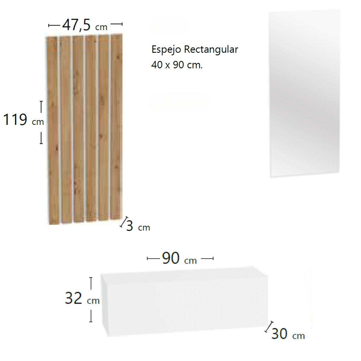 Recibidor de 90 cm 205