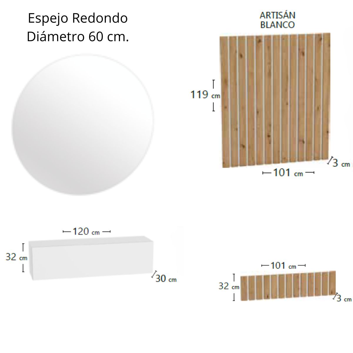 Recibidor de 120 cm 221