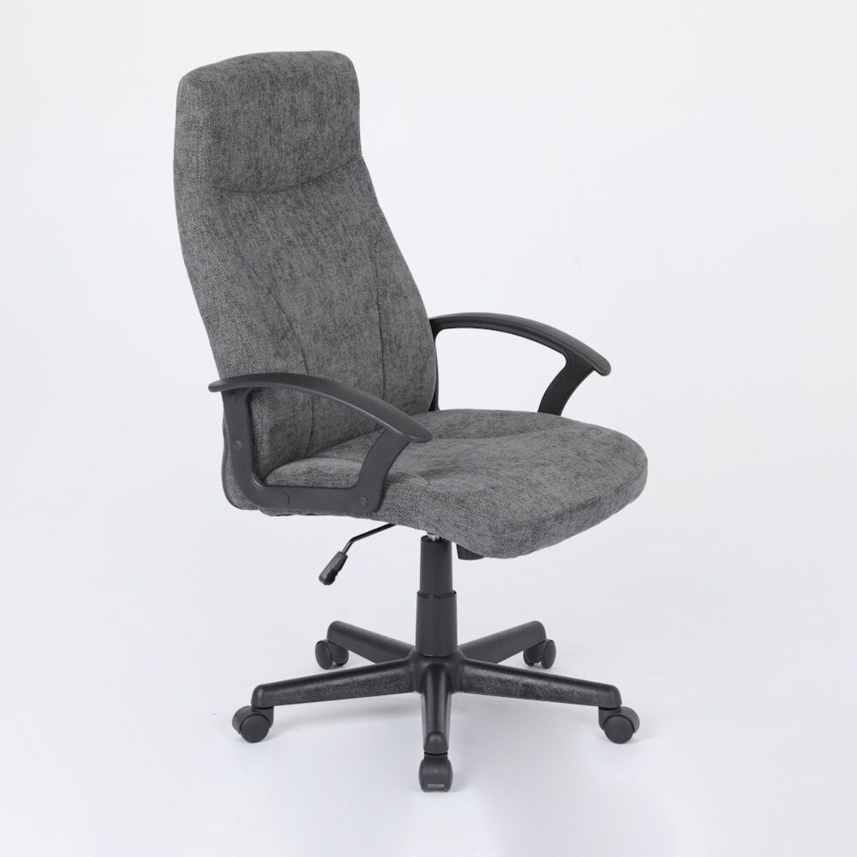 Silla oficina tela gris oscura-estructura negra modelo TYR 