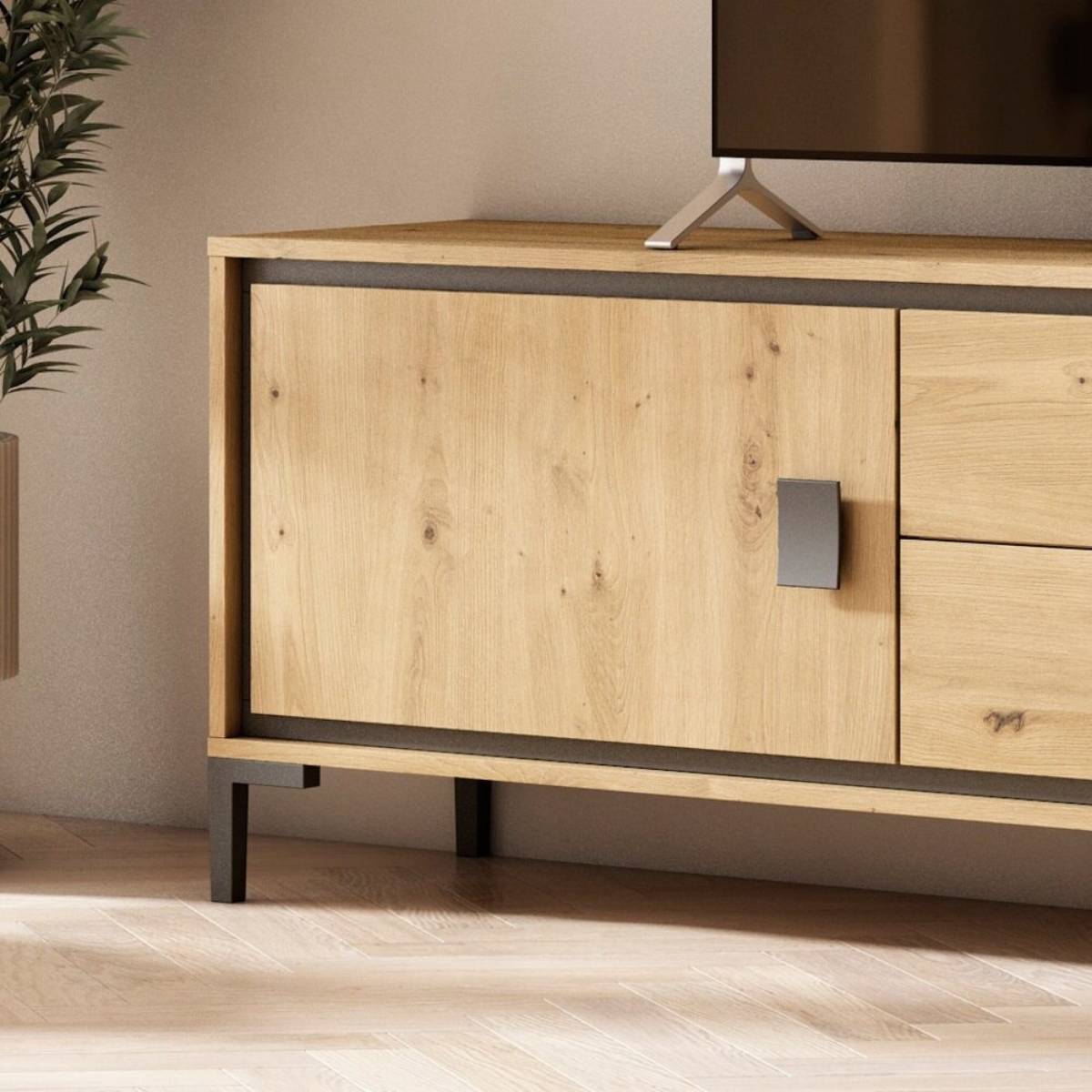 Modulo TV 180 cm color artisan / negro modelo ATENAS