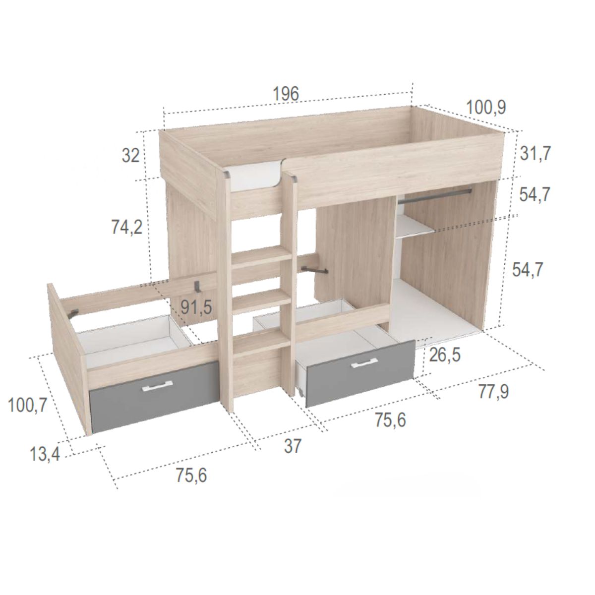 Habitacion juvenil completa JOVEN 1005