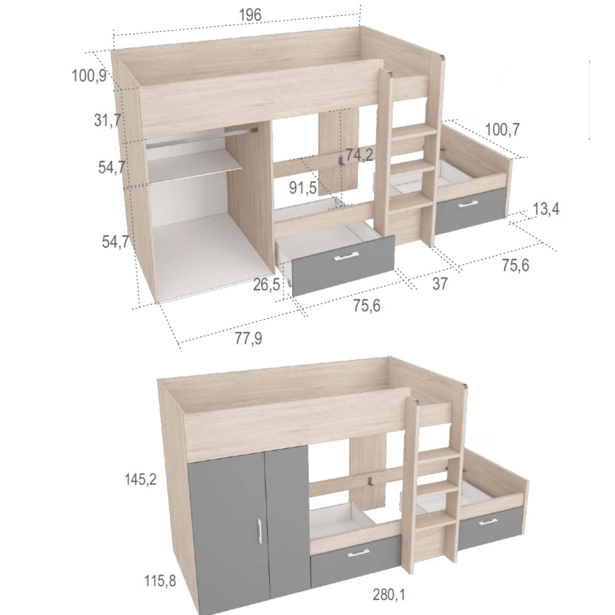 Habitacion juvenil completa JOVEN 1026
