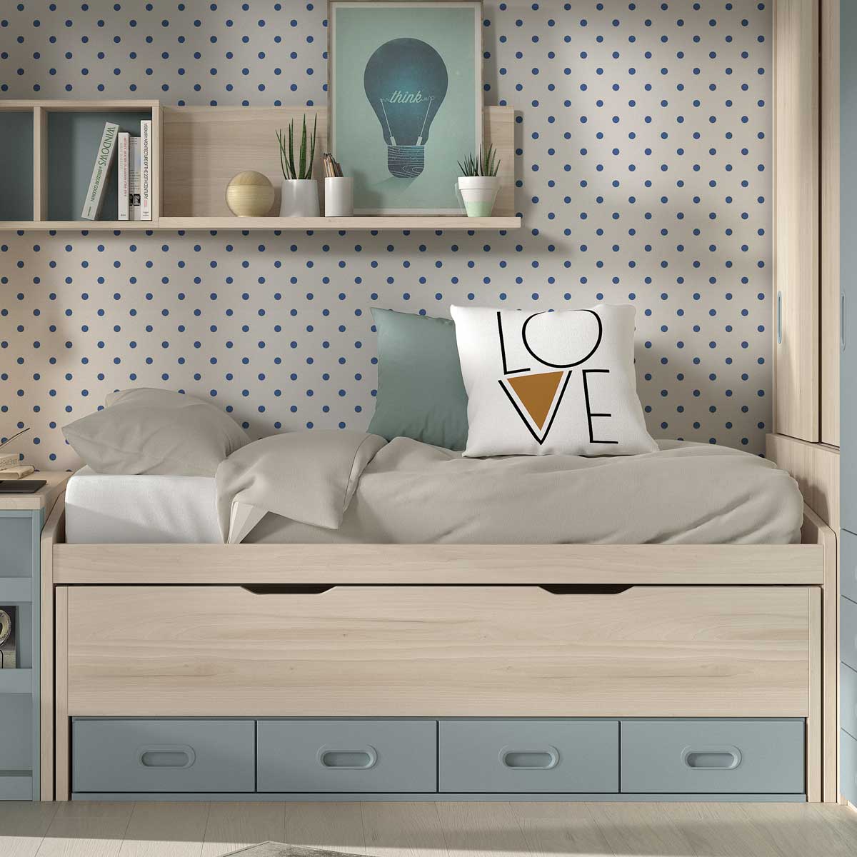 Cama doble con 4 cajones DUSER 17