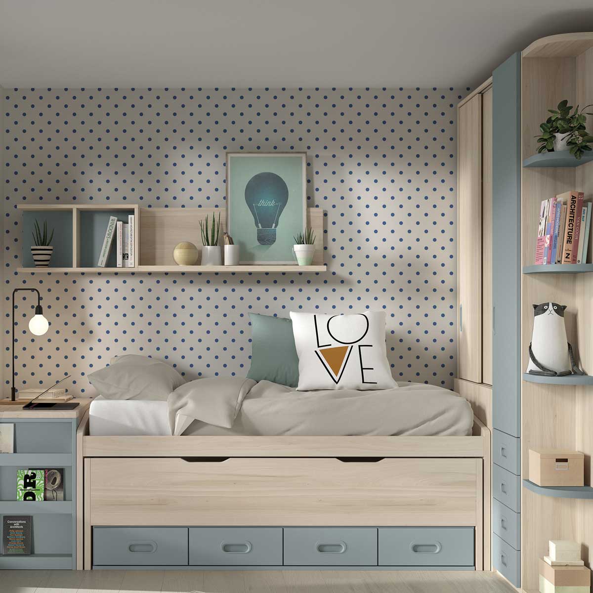 Cama doble con 4 cajones DUSER 17