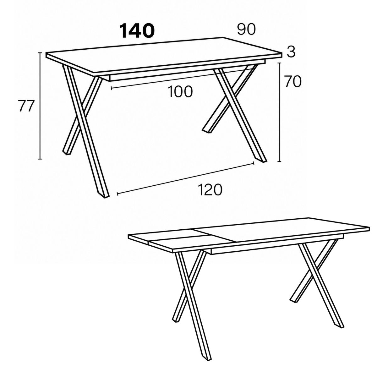 Mesa comedor 140cm M820