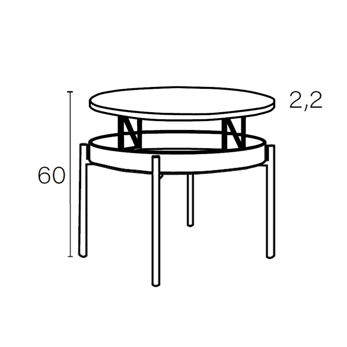 Mesa de centro elevable M836