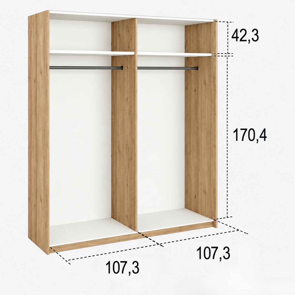 Armario MERY 09 de 2 puertas correderas y 2 cuerpos
