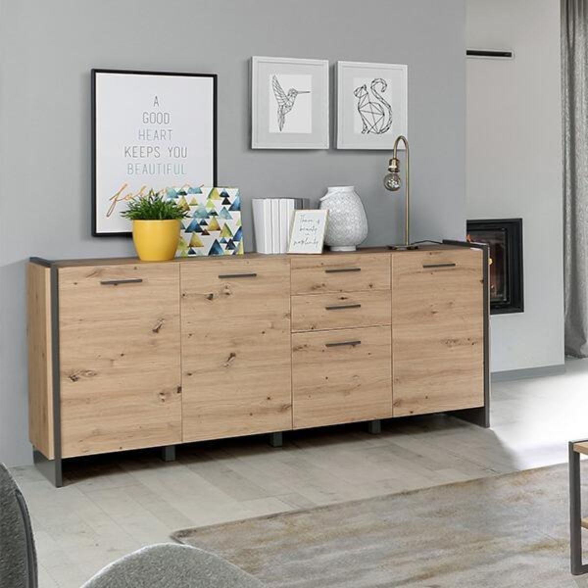 Aparador 2 puertas y 1 cajón NECLUD