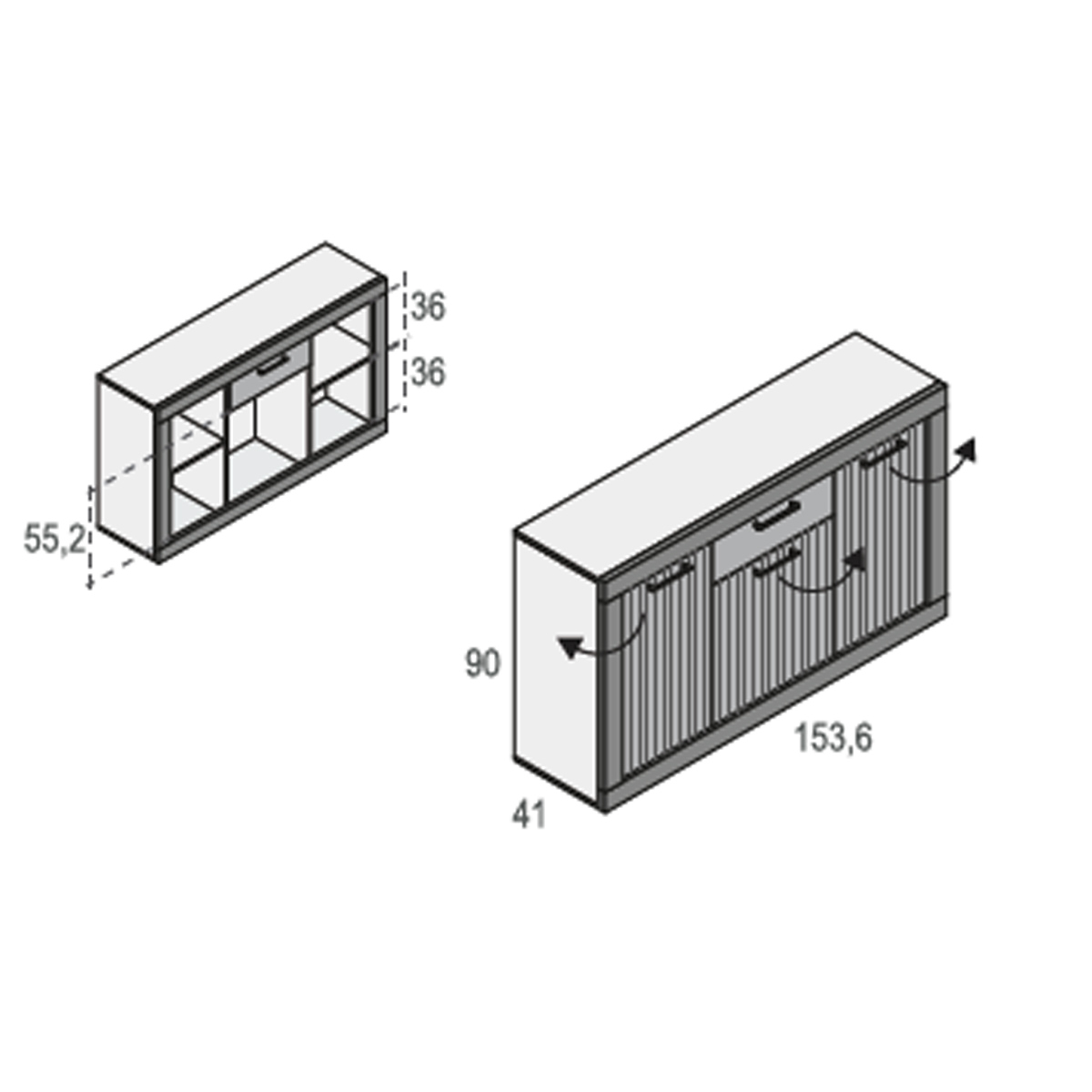 Aparador 3 puertas y un cajón YORDER 02