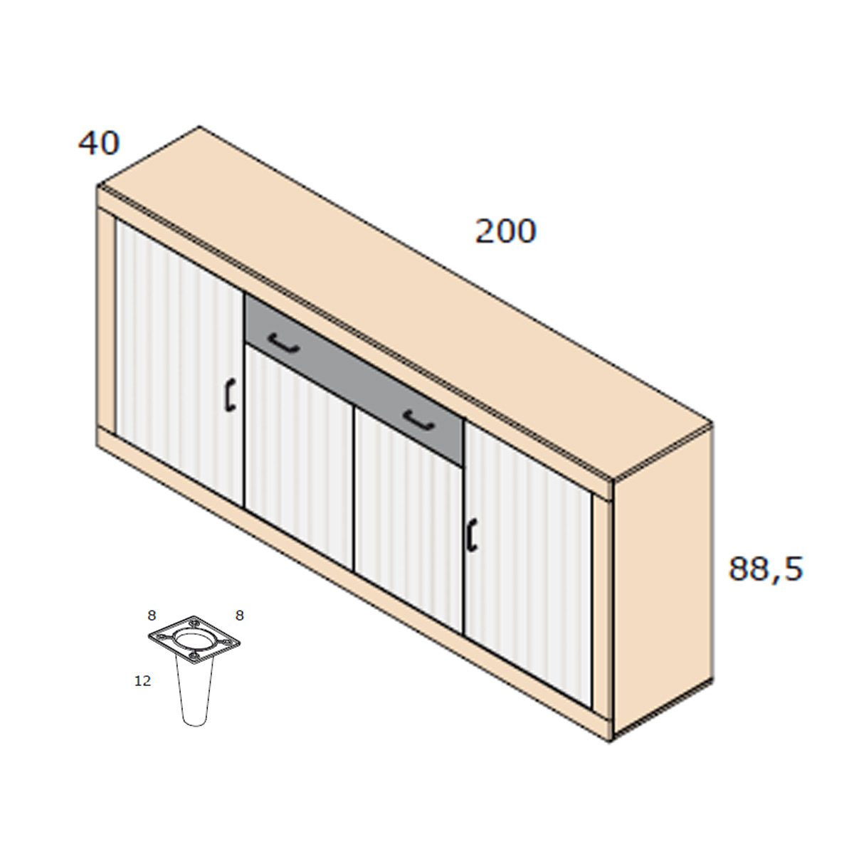 Aparador 4 puertas y 1 cajon KALAN 42